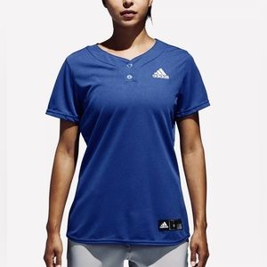 Adidas Women's Queen Elite Two-Button Jersey Top Navy | White Size XL